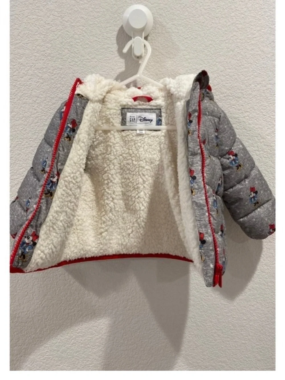 Baby Gap Disney Kids Grey Puffer Jacket with Hood